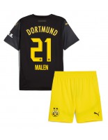 Borussia Dortmund Donyell Malen #21 Vieraspaita Lasten 2024-25 Lyhythihainen (+ shortsit)